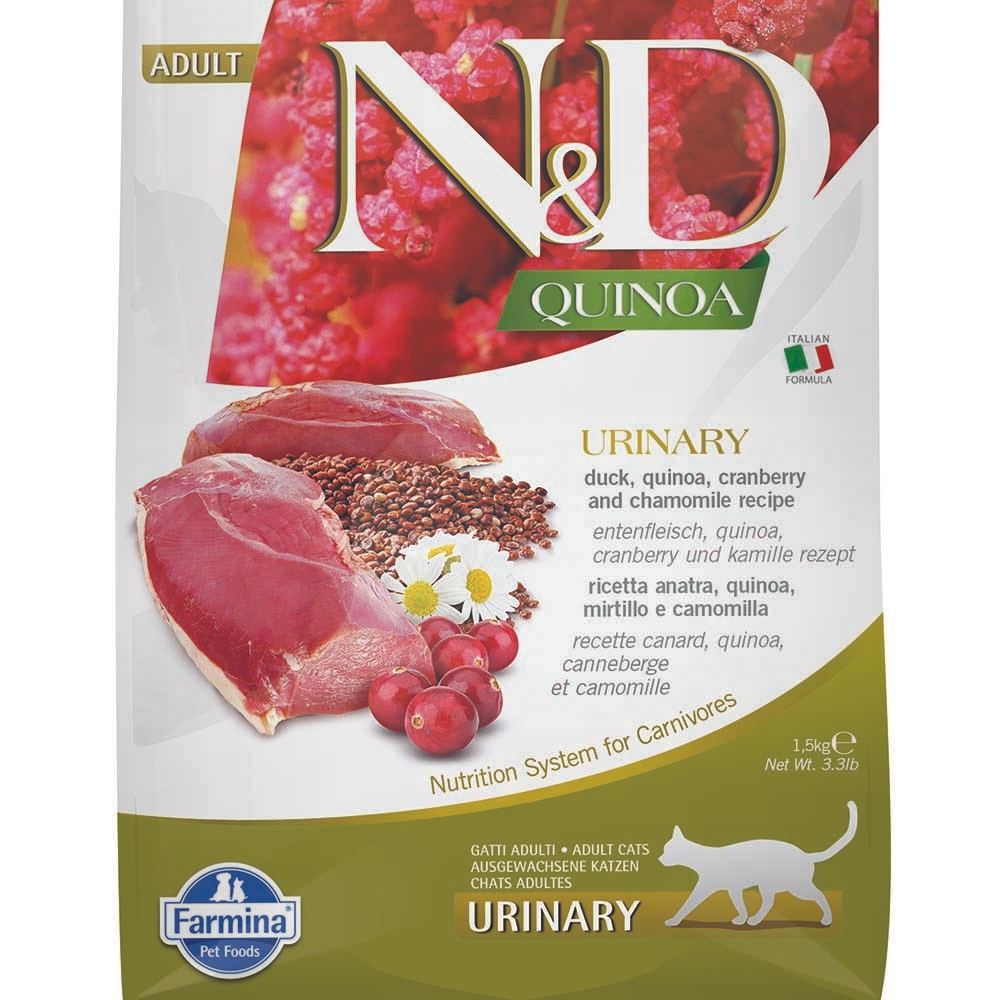 Farmina N&D Quinoa корм для кошек с профилактикой МКБ с уткой и киноа (беззерновой) (Urinary)