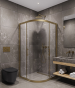 Timo Душевой угол TPSS-100/17C-8, раздвиж 1000*1000*2000, проф мат золото, стекло проз 8 мм