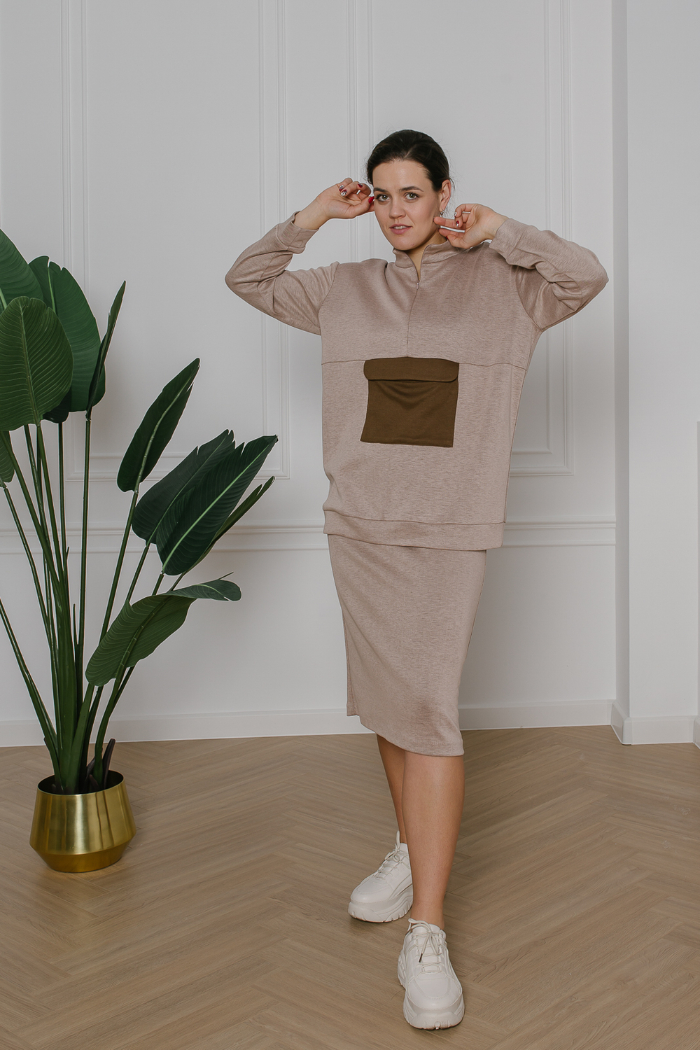 Юбка прямая 3166ЛЕ, орех #159Ор013166ЛЕ