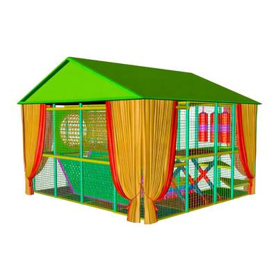 Детский игровой лабиринт с крышей «Изумрудный домик» 5,66×3,69×3,3 м
