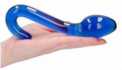 Синий стеклянный стимулятор Champ - 18 см. (Цвет: синий)