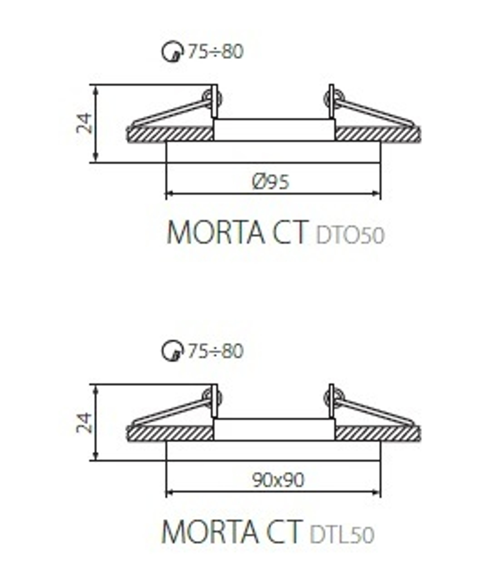 Светильник стеклянный квадратный KANLUX MORTA CT-DTL50-B