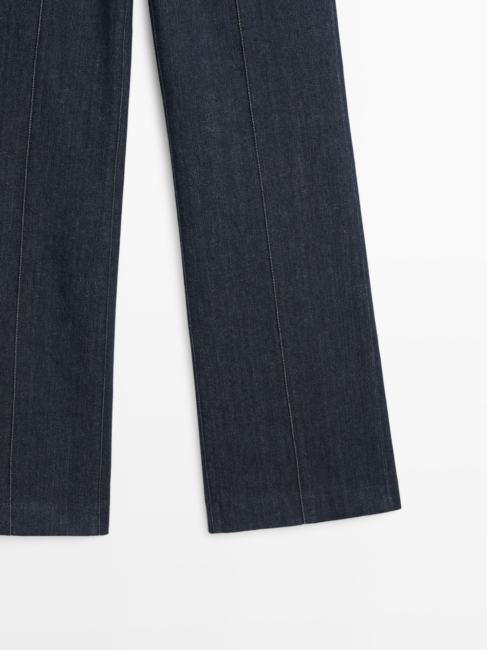 Massimo Dutti Расклешенные джинсы с высокой талией и карманами, темно-синий