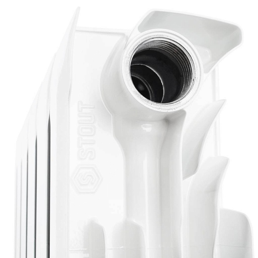 Радиатор биметаллический STOUT Space 500 - 6 секций (подключение боковое, цвет белый)