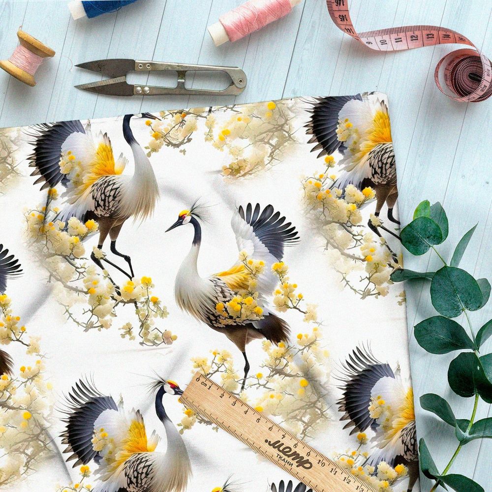 Ткань мембрана японские журавли