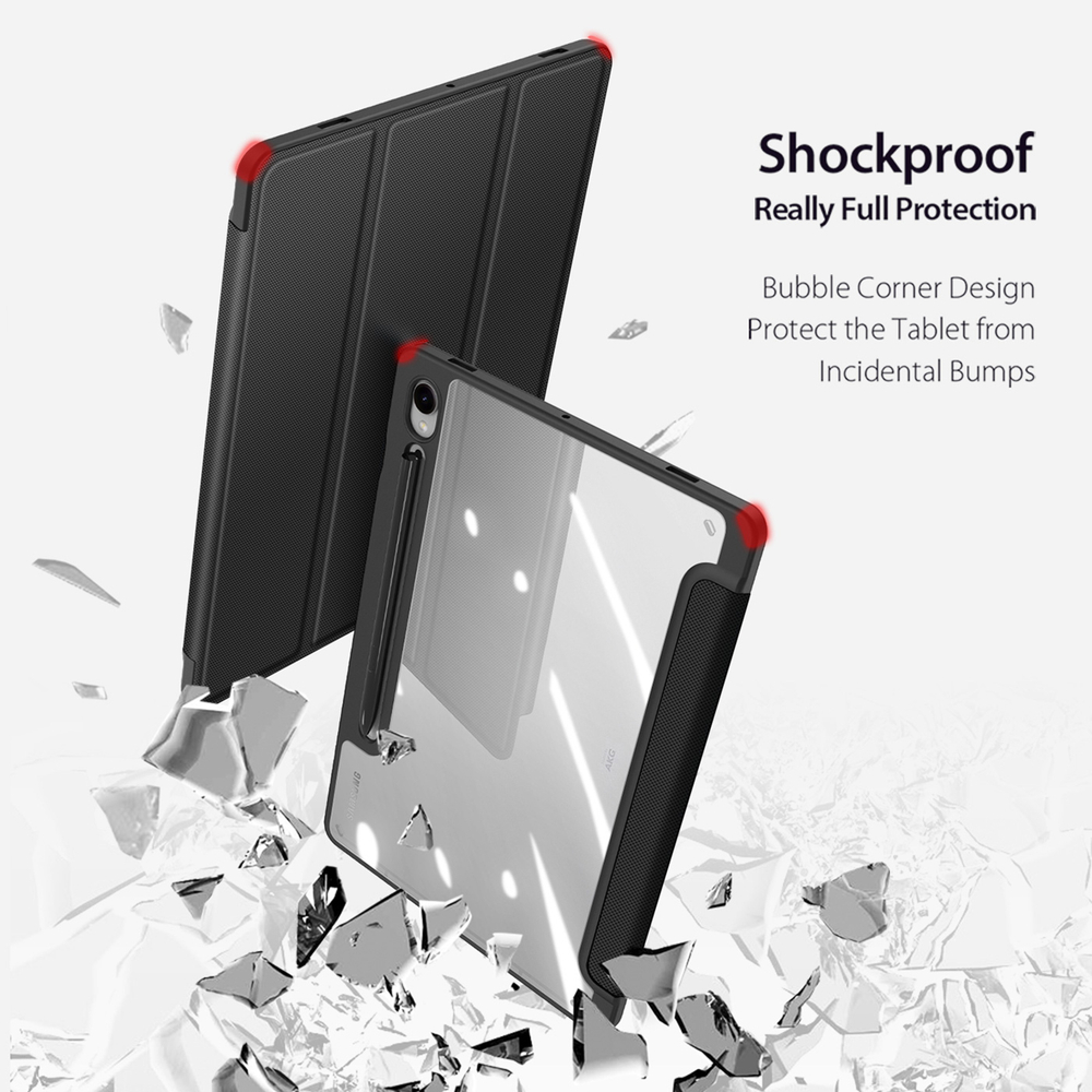 Чехол книжка черного цвета для Samsung Galaxy Tab S10 Lite, Tab S10 FE, Tab S9, Tab S9 FE, серия Toby Series Case от Dux Ducis