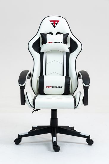 Кресло спортивное TopChairs Shadow бело-черный