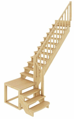 Лестница на второй этаж К-002м/1 Правая под покраску