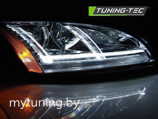 Передние фары для Audi TT 8J (10-14) хромированные динамические под штатный ксенон с AFS