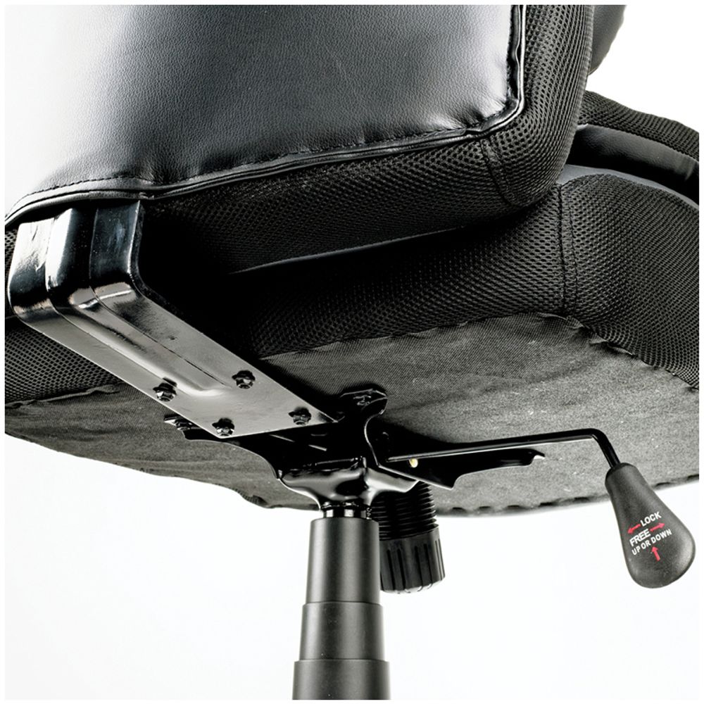 Кресло руководителя Helmi HL-ES05 "Springs" повыш. прочности, экокожа черная, хром, до 200кг