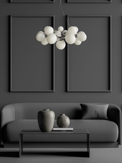 Люстра подвесная Lanbos, 25 LED ламп G9, 175 Вт, до 30 кв м, хром