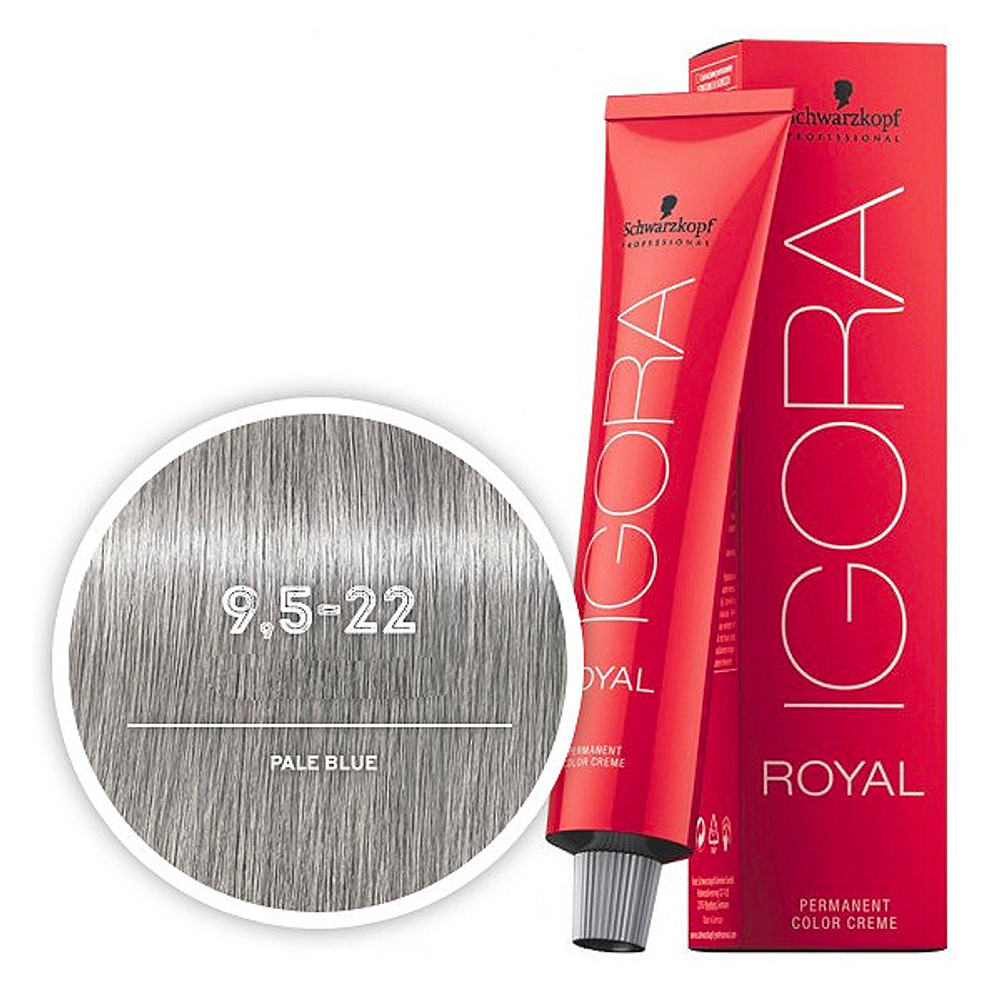 Краска для волос Igora Royal 9,5-22 Светлый блондин пастельный пепельный экстра Schwarzkopf Professional, 60 мл