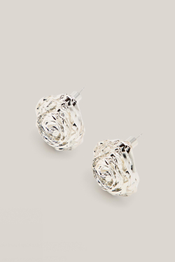 Massimo Dutti Рельефные серьги - Limited Edition, серебряный