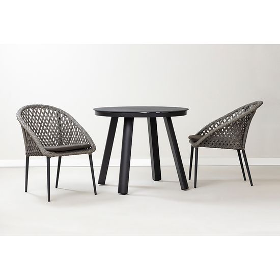 Стол уличный обеденный leif, D90 см, темно-серый