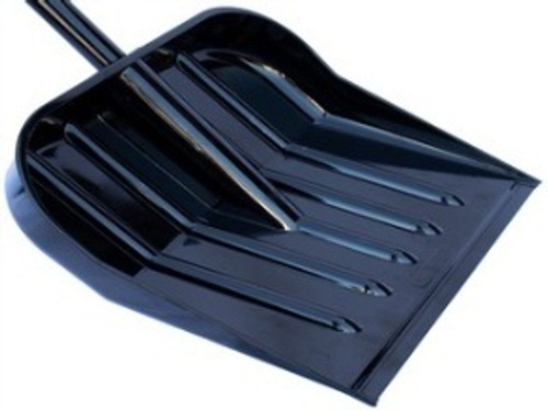 Лопата снеговая из поликарбоната 440*380  №1-Э  ЧЁРНАЯ  D-32мм