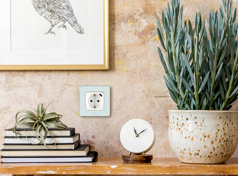 Розетка с заземлением с USB тип C со шторками 16А 250В 1500мА 5В белый Inspiria Legrand