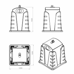 Контейнер 1,2 м3 Политим 120 л.(1200x1200x1430см;синий) - арт.560914