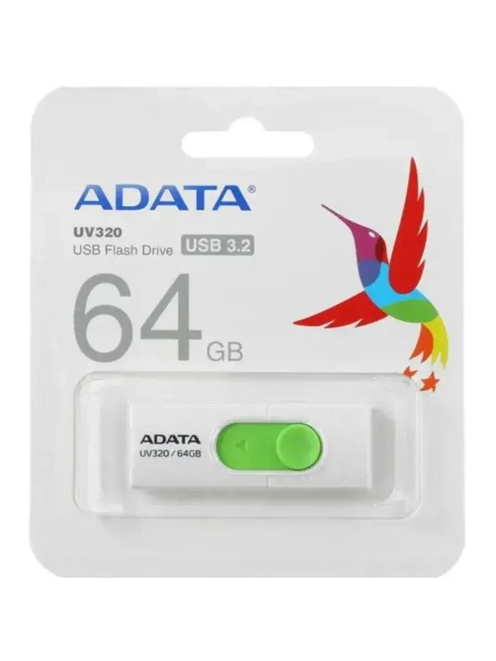 Память USB Flash 64 ГБ UV320 AUV320-64G-RWHGN WHITE
