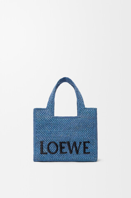 Loewe Мини-сумка Font из рафии, светло-голубой