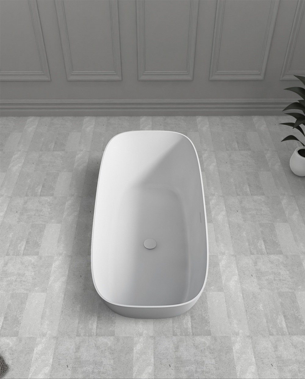 Ванна из искусственного камня ABBER Stein AS9612-1.7 белая матовая  170x72 см