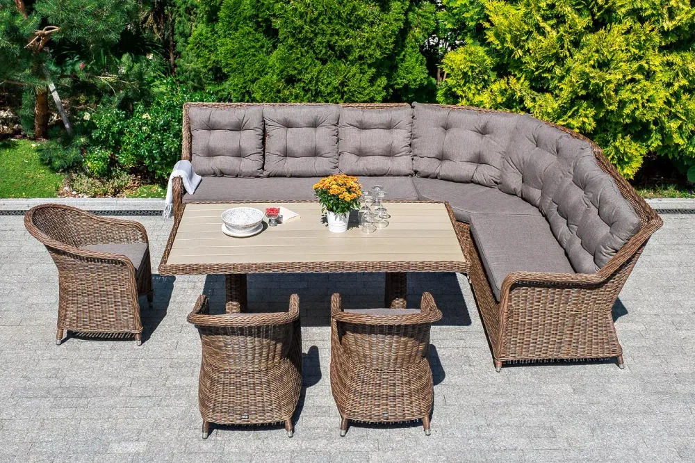 "Бергамо" плетеный центральный модуль дивана, цвет коричневый