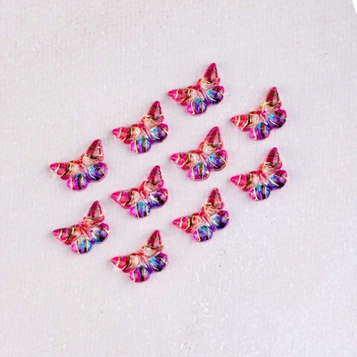 Blesk, Украшение для ногтей "Бабочки" №11 (пластик) размер 7*10 мм, 10шт