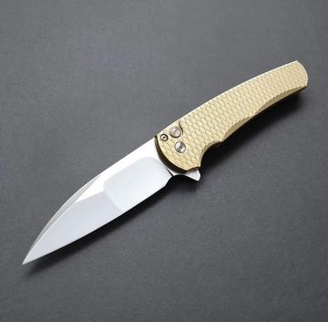 Нож лимитированный складной Pro-Tech MALIBU Dragon Scale Custom - сталь CPM-MagnaCut , рукоять алюминиевая бронза, мозаичная кнопка