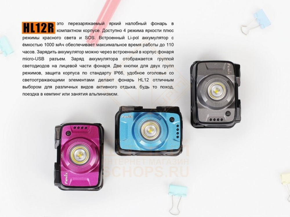 Фонарь налобный Fenix HL12, Gray