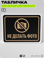 Табличка для частной территории "Не делать фото", на дом, для участка, организаций и частных территорий, предупреждающая, 40х30 см, Silver Plane x Айдентика Технолоджи