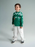 Зеленый лонгслив оверсайз для мальчика