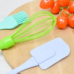 Набор кухонных принадлежностей силиконовый: кисточка+лопатка+венчик, 24*5см/20.5*4.9см/26*5см, NNATA