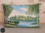 Декоративная гобеленовая наволочка для интерьерной подушки Озеро 68х47
