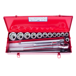 KING TONY (6316MR) Набор торцевых головок с принадлежностями 3/4", 6-гранные, 21-50 мм, 16 предметов