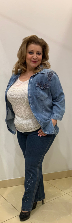 Джинсовая тонкая рубашка