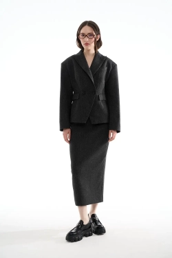 Жакет-смокинг графитовый