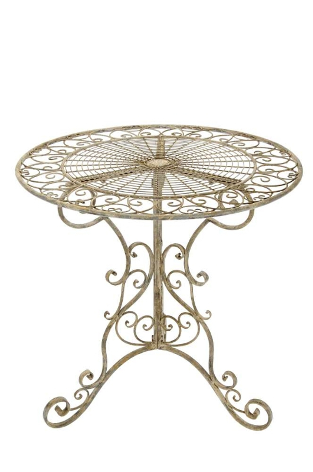 Стол "Ажур" серый антик D76xH74см, металл