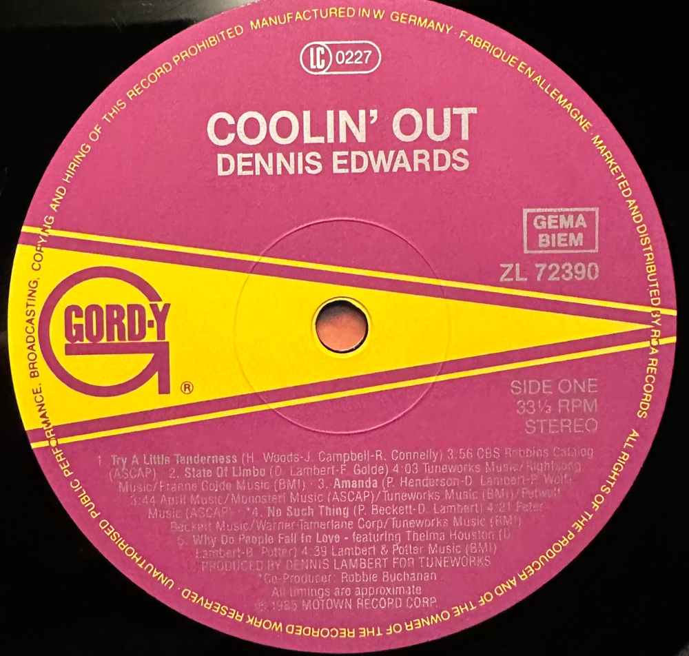 Dennis Edwards - Coolin' Out (Германия 1985г.)
