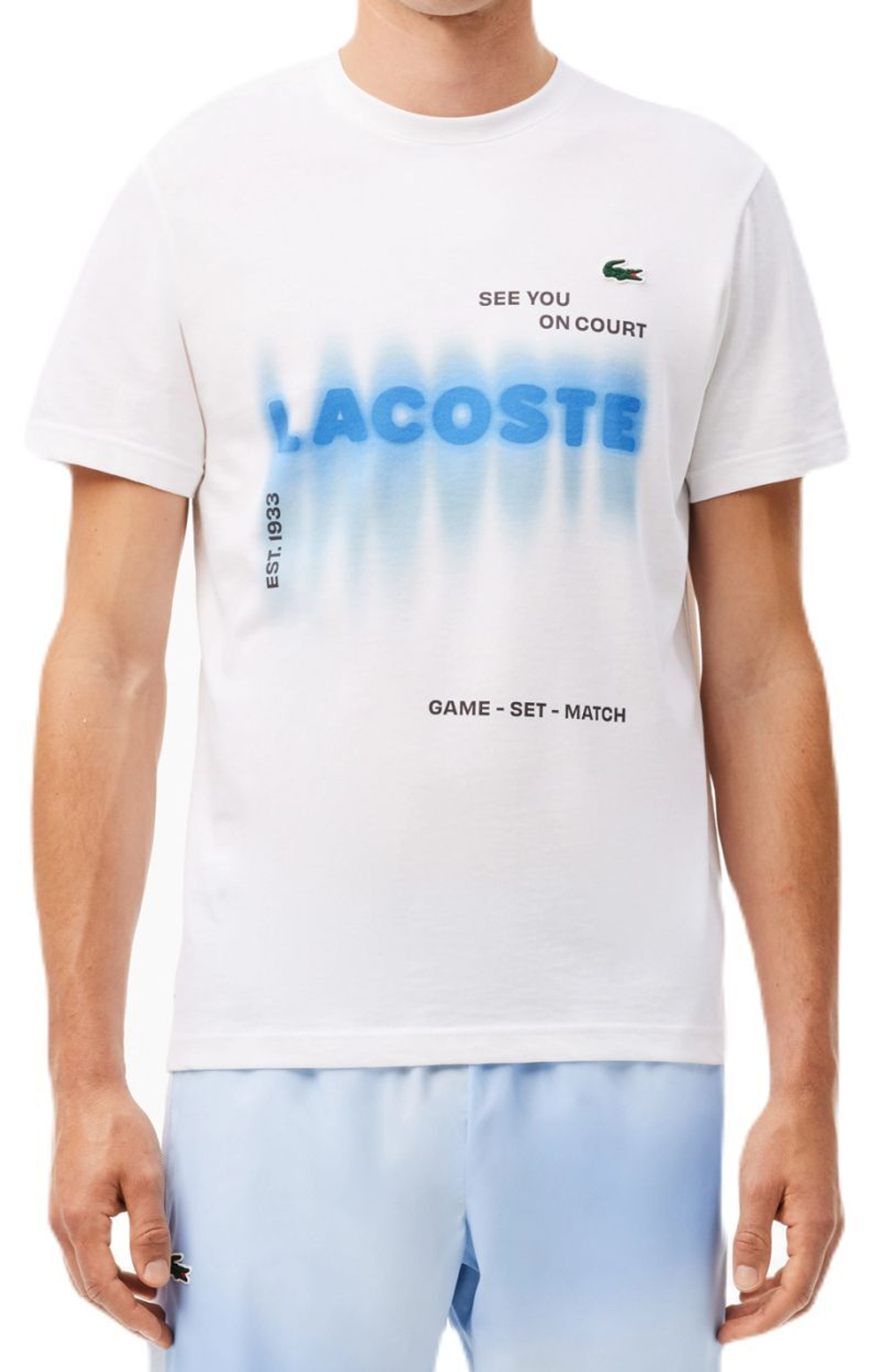 Мужская теннисная футболка Lacoste x Daniil Medvedev T-Shirt - белый