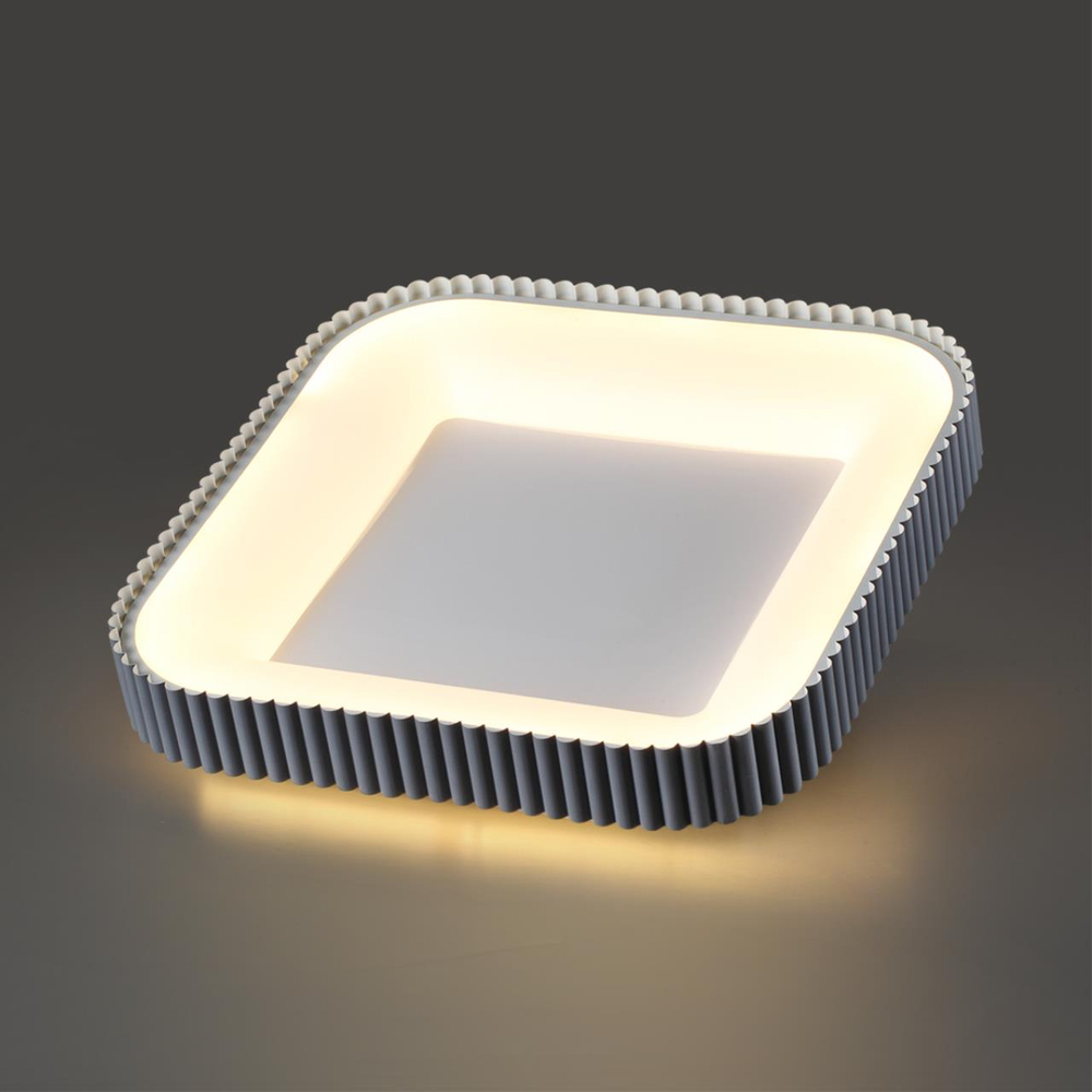 7769/56L AVRA LED SN 578 Светильник металл/белый/серый LED (56Вт+14Вт) 3000-6000K 500х500 IP43 пульт ДУ+подсветка SHARMEL