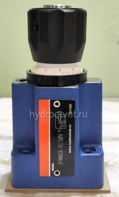 2FRM6B36-3X/6QMV - Регулятор расхода Ду 6 для монтажа на плиту, номинальный расход 6 л/мин, B = без доп. канала (стандарт), обратный клапан - M = нет