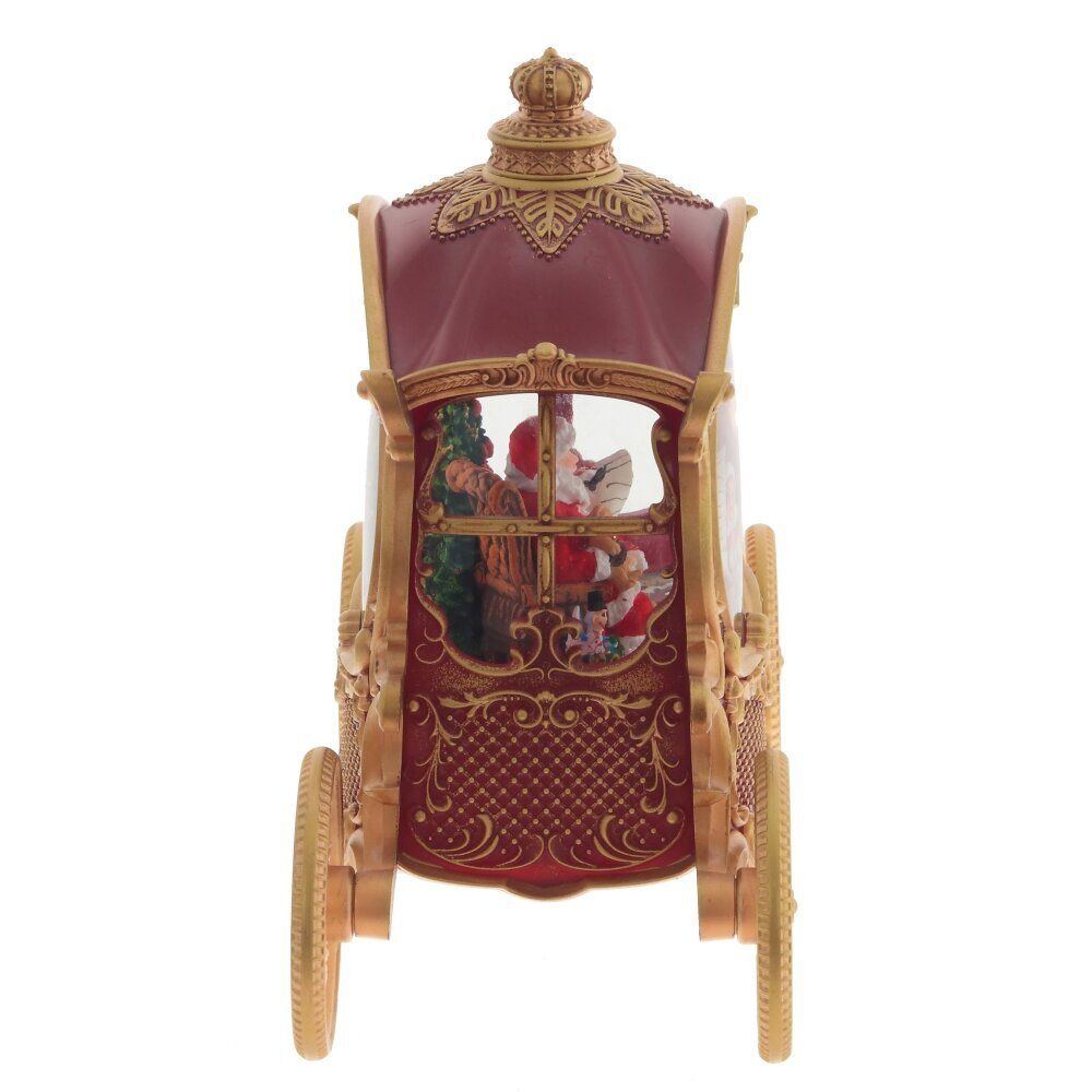 GAEM Изделие декоративное "Дед Мороз в карете" (подсветка, вьюга, AAх3 н/п) L26 W11 H22 см