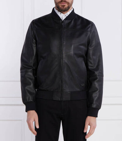 Кожаная куртка бомбер Karl Lagerfeld - черный(555017 534422)