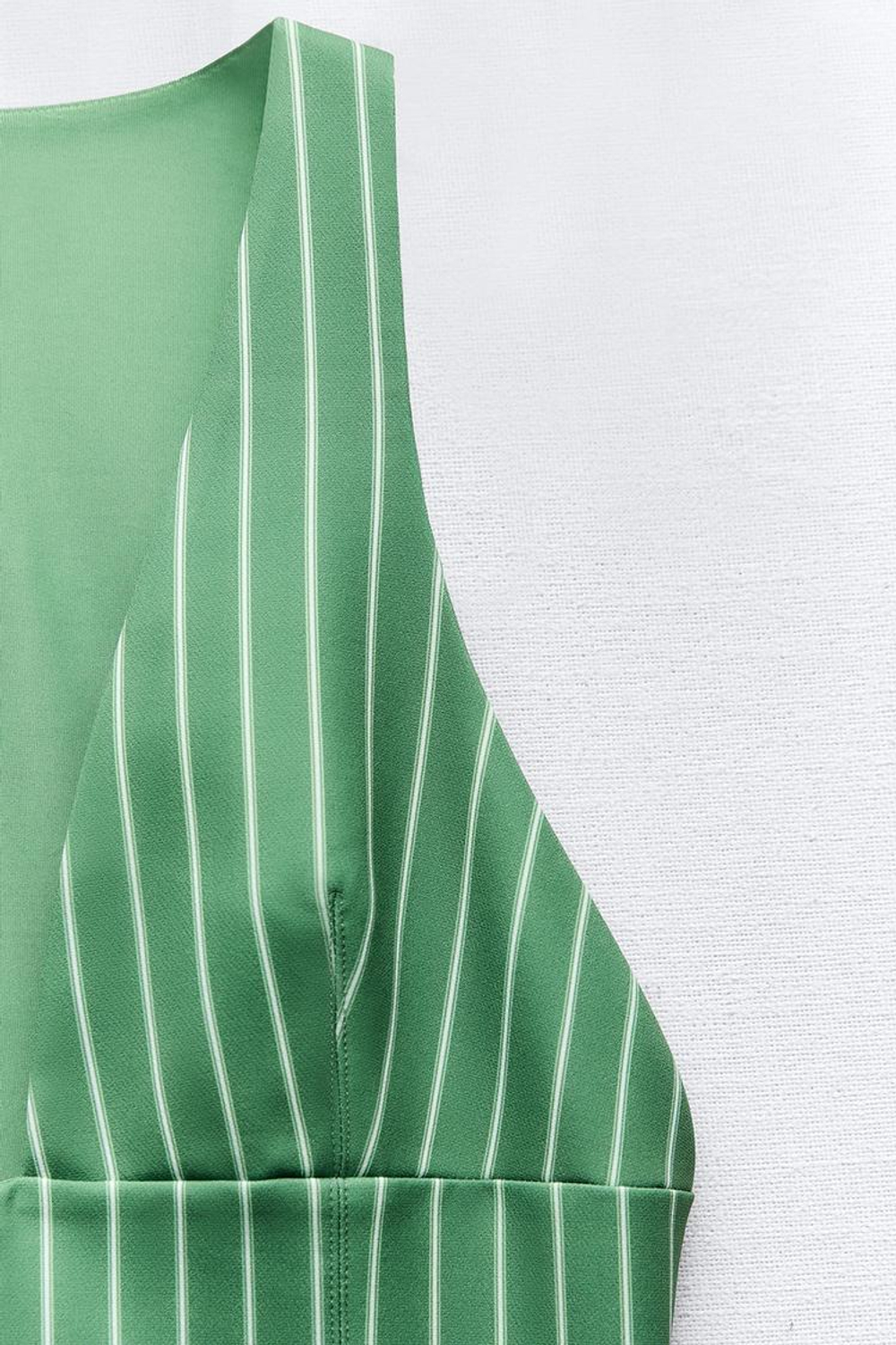 ZARA ТОП В ПОЛОСКУ, БЕЛЫЙ/ЗЕЛЕНЫЙ