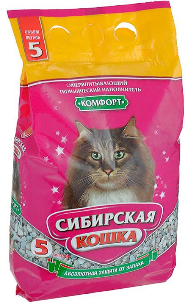 Наполнитель СИБИРСКАЯ КОШКА &quot;Комфорт&quot; впитывающий - 5 л