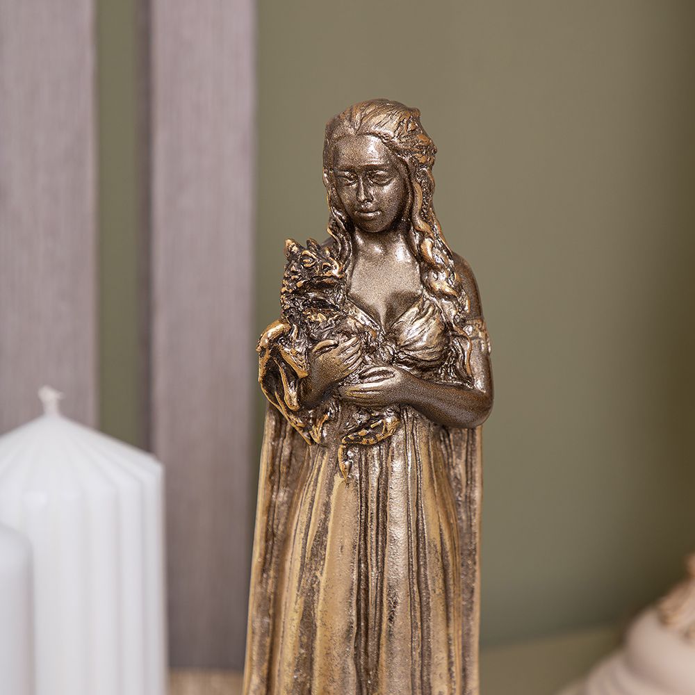 Статуэтка Девушка с драконом Бронза