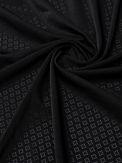 Микрофибра бельевая ажурная матовая эластичная черная