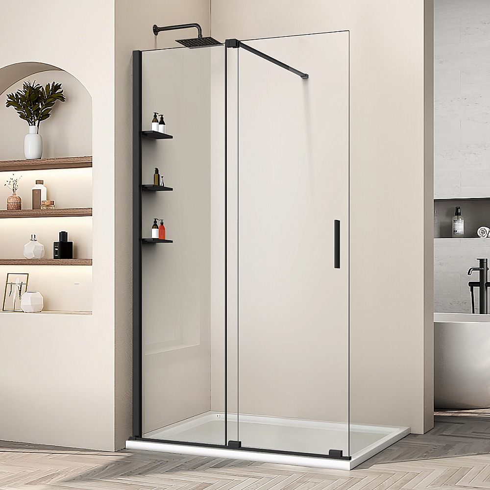 Душевая перегородка Vincea Walk-In VSW-1WSL120CLB 120 профиль черный матовый/стекло прозрачное