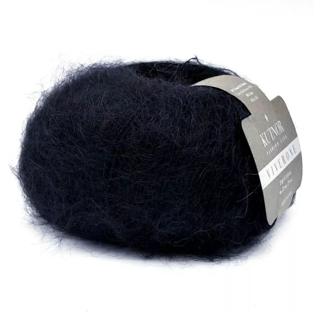 Пряжа супер кид мохер на шелке Viverone (0200/черный)