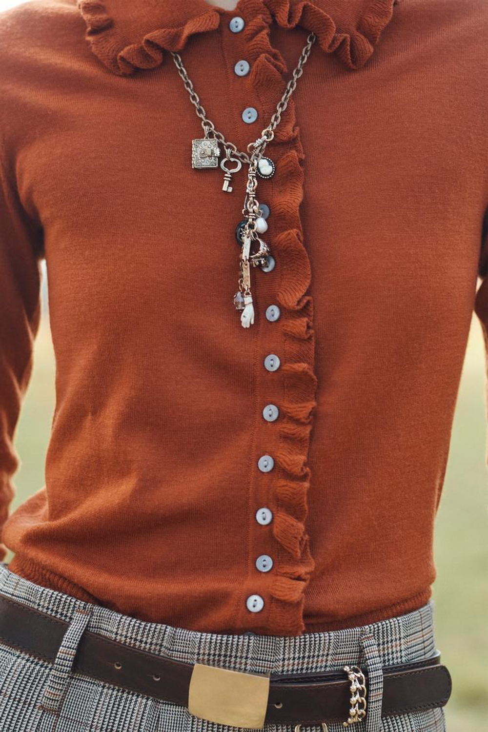 ZARА КАРДИГАН ИЗ 100% ШЕРСТИ, ЧЕРЕПИЧНЫЙ