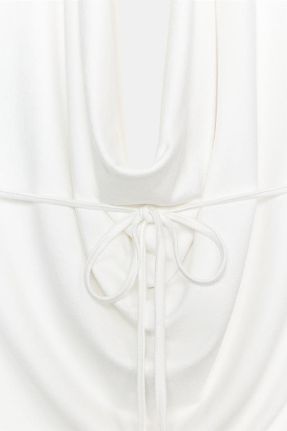 ZARA ДРАПИРОВАННЫЙ ТОП С ГОРЛОВИНОЙ ХАЛТЕР, БЕЛЫЙ